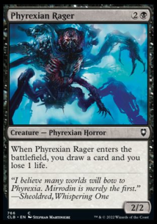 (766) Magic The Gathering Commander Legends: Battle for Baldur's Gate: Extras Single: Phyrexian Rager Common