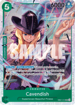 (012) One Piece TCG EB01: Memorial Collection Single: Cavendish (EB01-012) (V.1) Super Rare