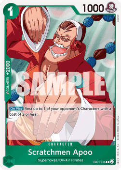 (015) One Piece TCG EB01: Memorial Collection Single: Scratchmen Apoo (EB01-015) Rare