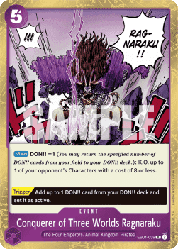 (039) One Piece TCG EB01: Memorial Collection Single: Conquerer of Three Worlds Ragnaraku (EB01-039) Rare