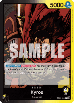 (040) One Piece TCG EB01: Memorial Collection Single: Kyros (EB01-040) (V.1) Leader