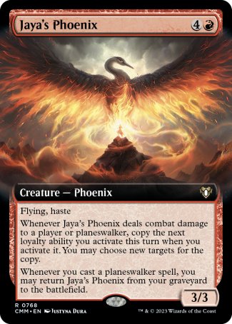 (768) Magic The Gathering Commander Masters: Extras Single: Jaya's Phoenix (V.2) Rare