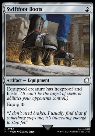 (770) Magic The Gathering Universes Beyond: Fallout: Extras Single: Swiftfoot Boots Holo Uncommon