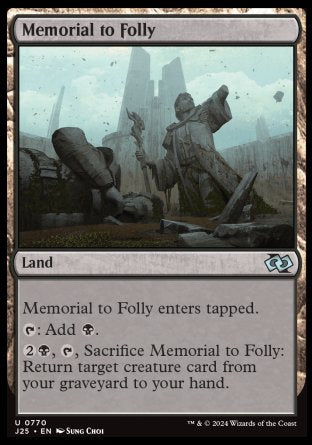(770) Magic The Gathering Foundations Jumpstart Single: Memorial to Folly Uncommon
