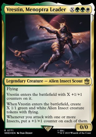 (771) Magic The Gathering Universes Beyond: Doctor Who: Extras Single: Vrestin, Menoptra Leader (V.2) Holo Rare