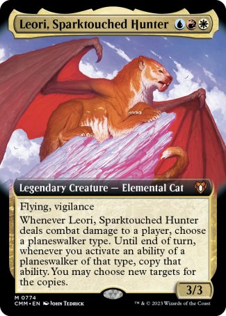 (774) Magic The Gathering Commander Masters: Extras Single: Leori, Sparktouched Hunter (V.2) Holo Mythic