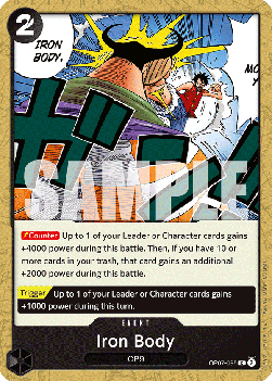 (095) One Piece TCG OP07: 500 Years into the Future Single: Iron Body (OP07-095) Common