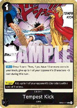 (096) One Piece TCG OP07: 500 Years into the Future Single: Tempest Kick (OP07-096) Rare