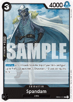 (086) One Piece TCG OP07: 500 Years into the Future Single: Spandam (OP07-086) Common