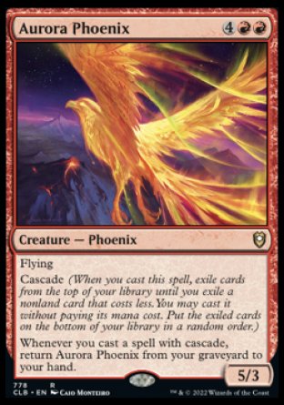 (778) Magic The Gathering Commander Legends: Battle for Baldur's Gate: Extras Single: Aurora Phoenix Rare