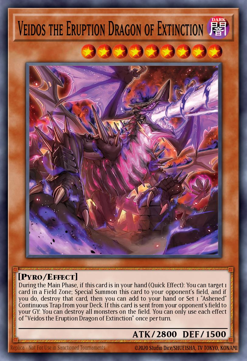 (090) YuGiOh TCG PHNI: Phantom Nightmare Single: Veidos the Eruption Dragon of Extinction (V.1 - Secret Rare)  Secret Rare