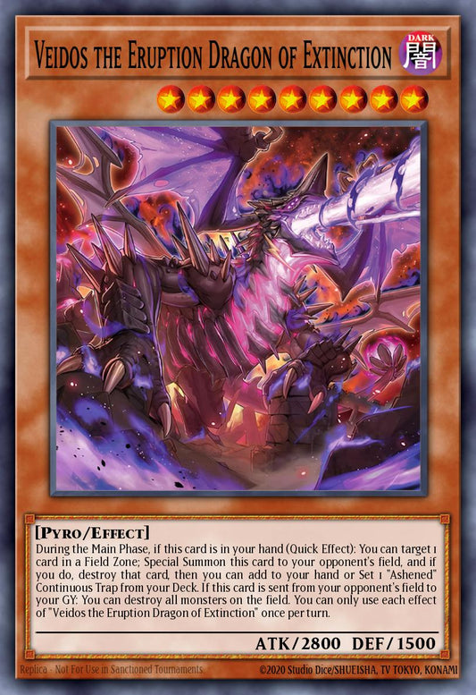 (090) YuGiOh TCG PHNI: Phantom Nightmare Single: Veidos the Eruption Dragon of Extinction (V.2 - Quarter Century Secret Rare)  Quarter Century Secret Rare