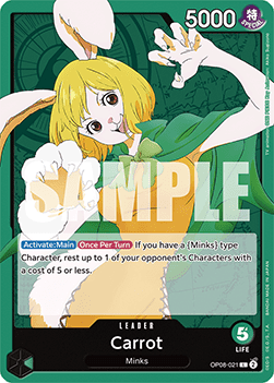 (021) One Piece TCG OP08: Two Legends Single: Carrot (OP08-021) (V.1) Leader