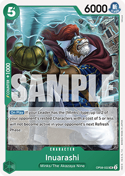 (022) One Piece TCG OP08: Two Legends Single: Inuarashi (OP08-022) Uncommon