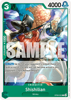 (025) One Piece TCG OP08: Two Legends Single: Shishilian (OP08-025) Common