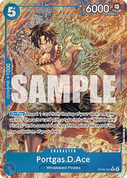 (052) One Piece TCG OP08: Two Legends Single: Portgas.D.Ace (OP08-052) (V.2) Alternate Art