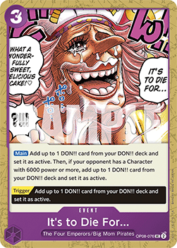 (076) One Piece TCG OP08: Two Legends Single: It's to Die For... (OP08-076) Uncommon
