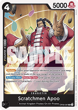 (087) One Piece TCG OP08: Two Legends Single: Scratchmen Apoo (OP08-087) Uncommon