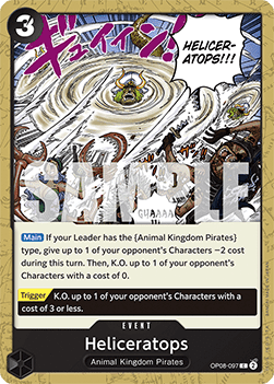 (097) One Piece TCG OP08: Two Legends Single: Heliceratops (OP08-097) Common