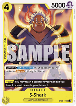 (111) One Piece TCG OP08: Two Legends Single: S-Shark (OP08-111) Uncommon