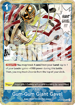 (OP03-055) One Piece TCG PRB01: The Best Single: Gum-Gum Giant Gavel (OP03-055) (V.2) Common