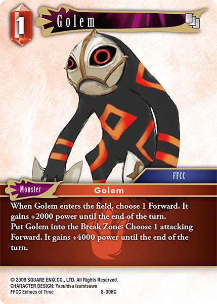 (008) Final Fantasy TCG Opus VIII Single: Golem (8-008) Holo Common