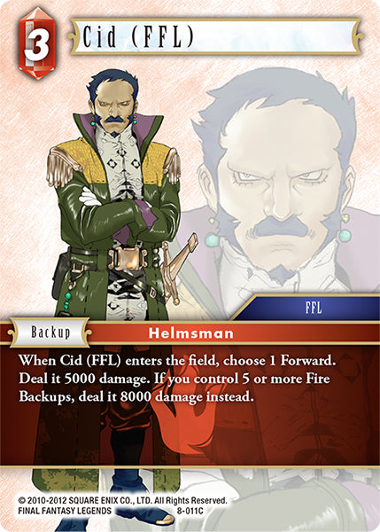 (011) Final Fantasy TCG Opus VIII Single: Cid (FFL) (8-011) Common