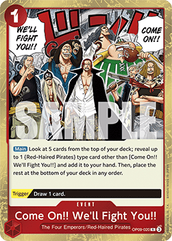 (020) One Piece TCG OP09: Emperors in the New World Single: Come On!! We'll Fight You!! (OP09-020) Rare