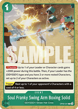 (041) One Piece TCG OP09: Emperors in the New World Single: Soul Franky Swing Arm Boxing Solid (OP09-041) Common