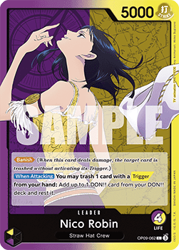 (062) One Piece TCG OP09: Emperors in the New World Single: Nico Robin (OP09-062) (V.1) Leader
