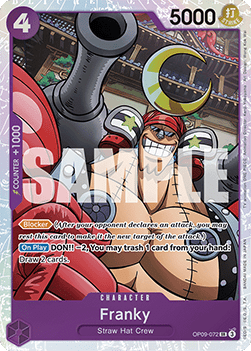 (072) One Piece TCG OP09: Emperors in the New World Single: Franky (OP09-072) (V.1) Super Rare
