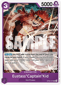 (075) One Piece TCG OP09: Emperors in the New World Single: EustassCaptainKid (OP09-075) Uncommon