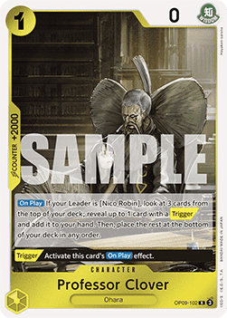 (102) One Piece TCG OP09: Emperors in the New World Single: Professor Clover (OP09-102) Rare