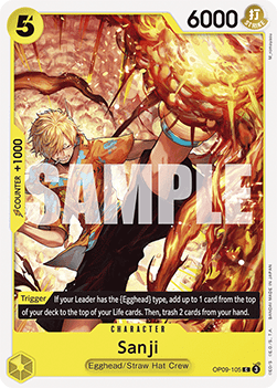 (105) One Piece TCG OP09: Emperors in the New World Single: Sanji (OP09-105) Common