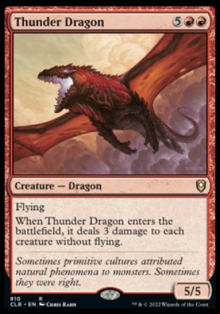 (810) Magic The Gathering Commander Legends: Battle for Baldur's Gate: Extras Single: Thunder Dragon Rare