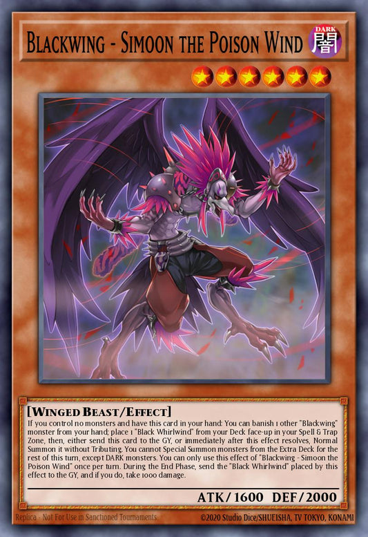 (012) YuGiOh TCG RA01: 25th Anniversary Rarity Collection Single: Blackwing - Simoon the Poison Wind (V.3 - Secret Rare)  Secret Rare