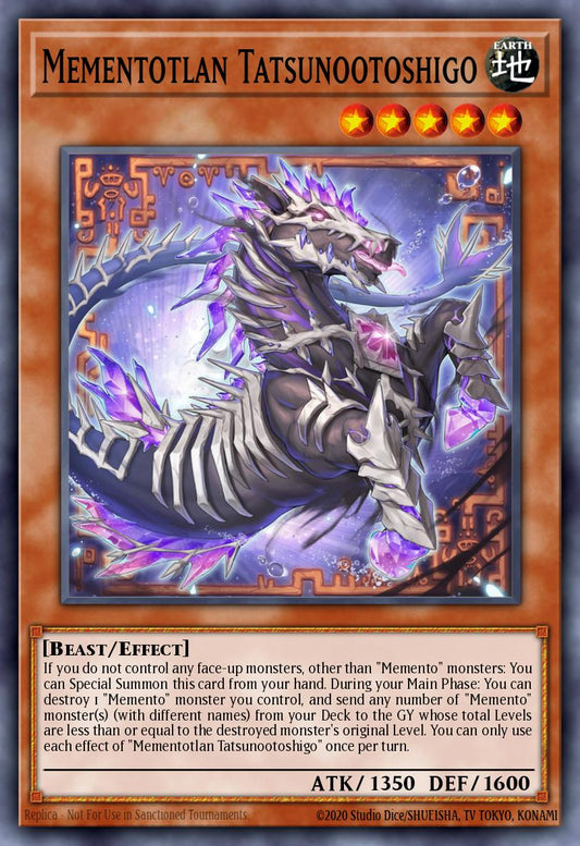 (294) YuGiOh TCG MP25: 2025 Mega-Pack Tin Single: Mementotlan Tatsunootoshigo  Ultra Rare