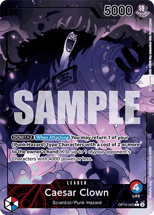 (002) One Piece TCG OP10: Royal Blood Single: Caesar Clown (OP10-002) (V.2) Alternate Art