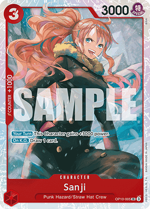 (005) One Piece TCG OP10: Royal Blood Single: Sanji (OP10-005) (V.1) Super Rare