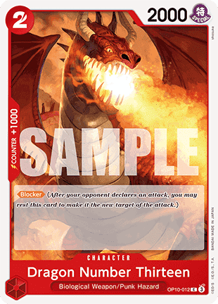 (012) One Piece TCG OP10: Royal Blood Single: Dragon Number Thirteen (OP10-012) Common