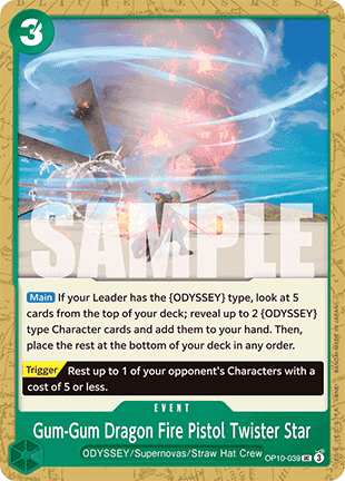 (039) One Piece TCG OP10: Royal Blood Single: Gum-Gum Dragon Fire Pistol Twister Star (OP10-039) Uncommon