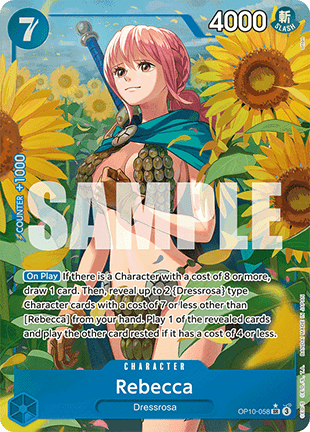(058) One Piece TCG OP10: Royal Blood Single: Rebecca (OP10-058) (V.2) Alternate Art