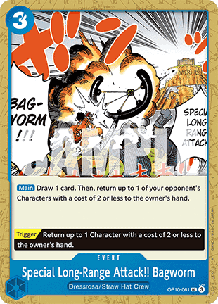 (061) One Piece TCG OP10: Royal Blood Single: Special Long-Range Attack!! Bagworm (OP10-061) Uncommon