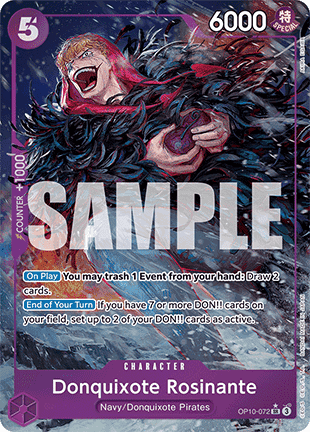 (072) One Piece TCG OP10: Royal Blood Single: Donquixote Rosinante (OP10-072) (V.2) Alternate Art