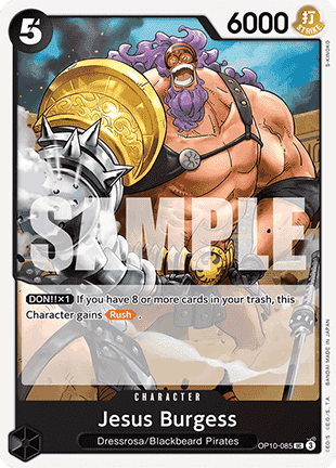 (085) One Piece TCG OP10: Royal Blood Single: Jesus Burgess (OP10-085) Uncommon
