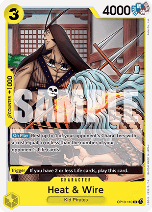 (110) One Piece TCG OP10: Royal Blood Single: Heat & Wire (OP10-110) Common