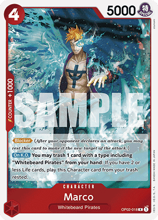 (OP02-018) One Piece TCG PRB01: The Best Single: Marco (OP02-018) (V.1) Rare