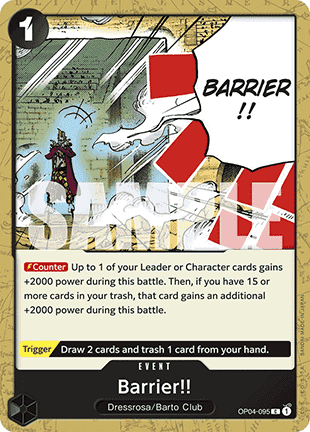 (OP04-095) One Piece TCG PRB01: The Best Single: Barrier!! (OP04-095) (V.1) Common