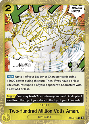 (OP05-115) One Piece TCG PRB01: The Best Single: Two-Hundred Million Volts Amaru (OP05-115) (V.1) Rare
