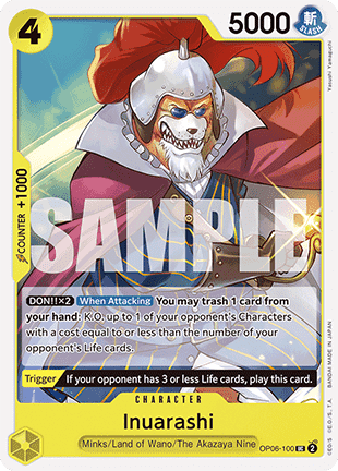 (OP06-100) One Piece TCG PRB01: The Best Single: Inuarashi (OP06-100) (V.1) Uncommon